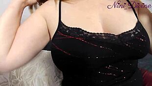 Hot European MILF with big natural tits wants fun on the sofa in homemade POV.