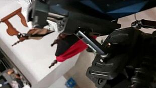 Man, this French amateur in black leather pants gets spanked and licked!