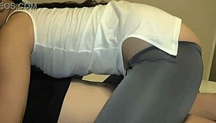 Japanese Wife Rides Cheating Lover in Tight Position