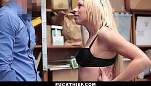 Teen hides jewelry in undies for garage fuck