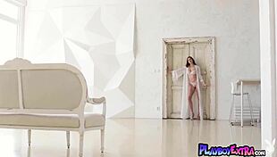 Passionate brunette stacy cruz introduces big natural boobs in striptease