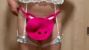 She's shyly wearing junior underwear, getting anal and nipple play