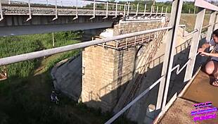 Outdoor amateur fuck intensifies with doggystyle bent over pussy