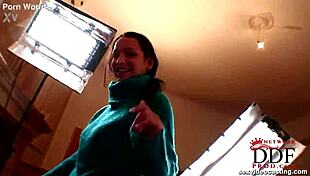 Sweet Brunette Deepthroats While Sucking Tits in Intense Blowjob