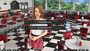 Dessert store setting, no parent, naughty teenage girl