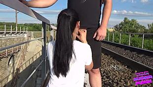 Outdoor amateur fuck intensifies with doggystyle bent over pussy