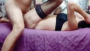 Beautiful Milf Wife Poses In Stockings During Homemade Porn Filming With Wet Pussy