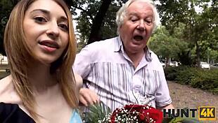 a man penetrates the skinny chick in front of her old boyfriend during a hunt4k outdoor scene