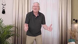 A hot topmodel is fucking with older and grandpa-hung