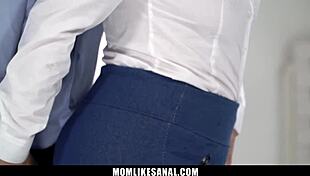 The stud brings the hot milf home and shoves his dick deep inside her big ass