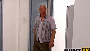 a man penetrates the skinny chick in front of her old boyfriend during a hunt4k outdoor scene