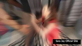 Chesty cougar sara jay spreads legs for raging hard cock