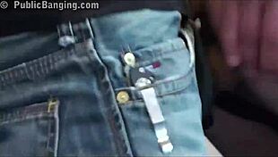 big tits stella fox in public subway gangbang threesome 😈