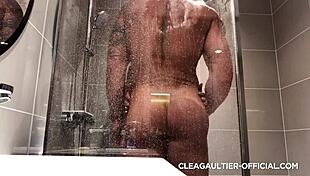 a steamy shower moment with gorgeous clea gaultier