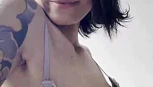 old girlfriend blows roommate's huge cock while cuckold watches and swallows cum