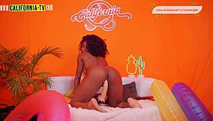 Brunette bisexual woman wets her pussy with intense arousal