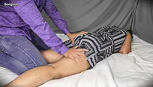 Indian student milf rips clothes and gets doggystyle fucked by friend