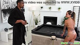 Asian Petite Masseur Offers Nuru Massage To Black Client