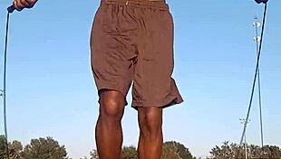 Pretty Skinny Brunette Tastes the Air in Homemade Scene with Husband and Father in Law