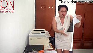 Security Cam Catches Secretary Naked At Work With Ripped Clothes