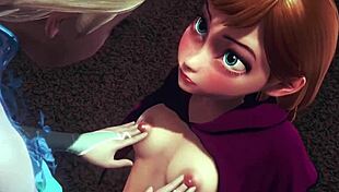 Futa Elsa Passionately Fingers and Fucks Anna in Frozen Parody.