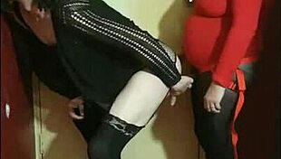 crossdresser enjoys ass to mouth with toys and strapon 😏