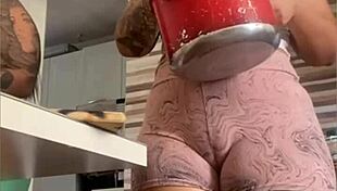 this bbw flashes her swollen pussy in public, you won't believe how puffy it is.