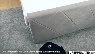 Mia Julia And Little Caprice In A Hard FFM Threesome With Doggystyle And Riding