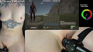 i'm the goth gamer girl mistress larentiah, naked and masturbating during rust stream