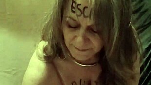 Bound Housewife Flashes In European Bondage Spanking Session