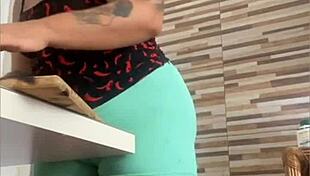 this bbw flashes her swollen pussy in public, you won't believe how puffy it is.