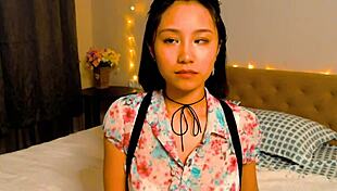 this little asian girl on webcam fingering herself in cosplay 😍