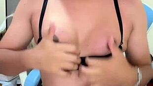 Small transsexual pulls cock in crossdressing scene