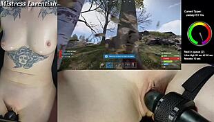 i'm the goth gamer girl mistress larentiah, naked and masturbating during rust stream