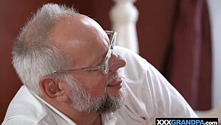 Strip Poker Game With Grandpa And Teen Blonde