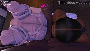 Wow, threesome with frat girls at a Roblox party, rough anal creampie! 😜