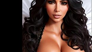 Kim plays with her shaved pussy for fans only