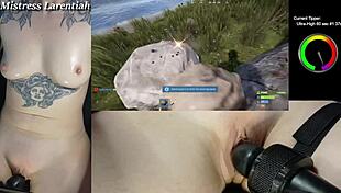 i'm the goth gamer girl mistress larentiah, naked and masturbating during rust stream
