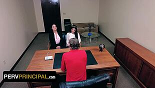 Corrupt vice principal caught embezzling faces ass and pussy punishment