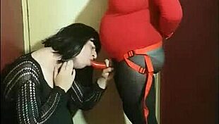 crossdresser enjoys ass to mouth with toys and strapon 😏