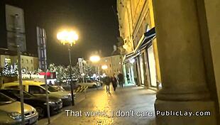 european brunette amateur public bang