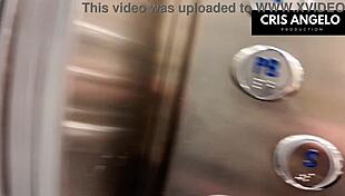Blackout in Spain, stuck in elevator, she ends up screwing her married neighbor, part 01