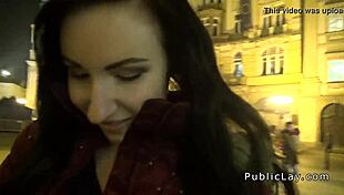 european brunette amateur public bang