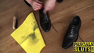 Dark haired milf bound in reality fetish with big cock fucking