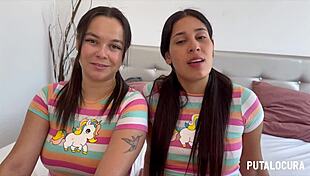 Two Colombian Beauties In Bedroom Scene