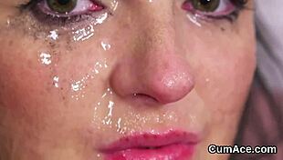 Horny Honey Swallows Every Drop of Cum on Her Face