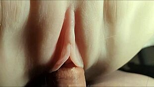 slick and moist pussy gets worked over with toys in close-up anal.