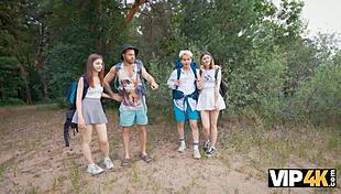 vip4k horny couples lick asses in woods and fuck