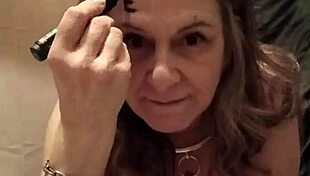 Bound Housewife Flashes In European Bondage Spanking Session