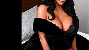 Kim plays with her shaved pussy for fans only